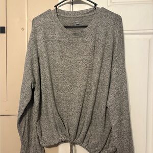 Aerie Grey Drawstring long sleeve tee
